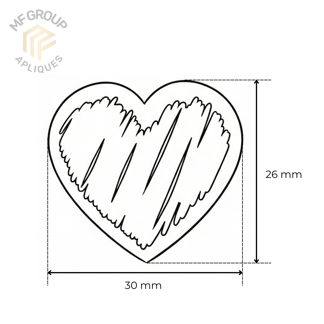 Corazón - Aplique Termo-adherible Silicona