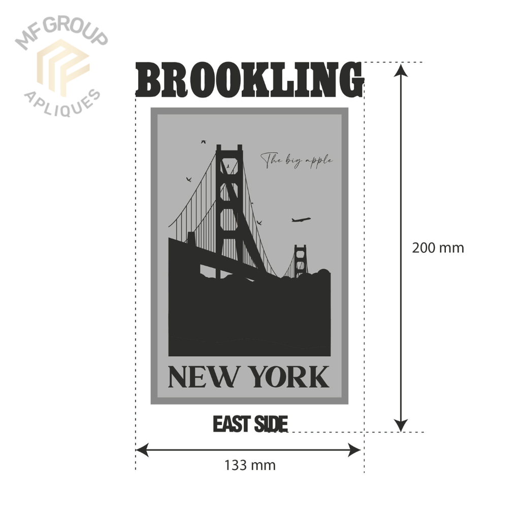 Brookling Postal - Aplique Termo-adherible