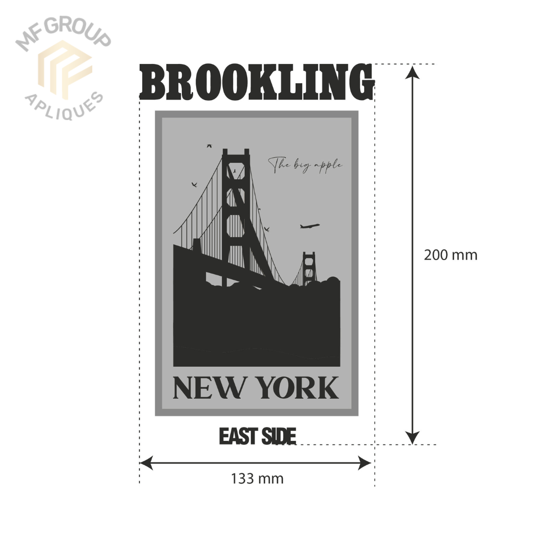 Brookling Postal - Aplique Termo-adherible