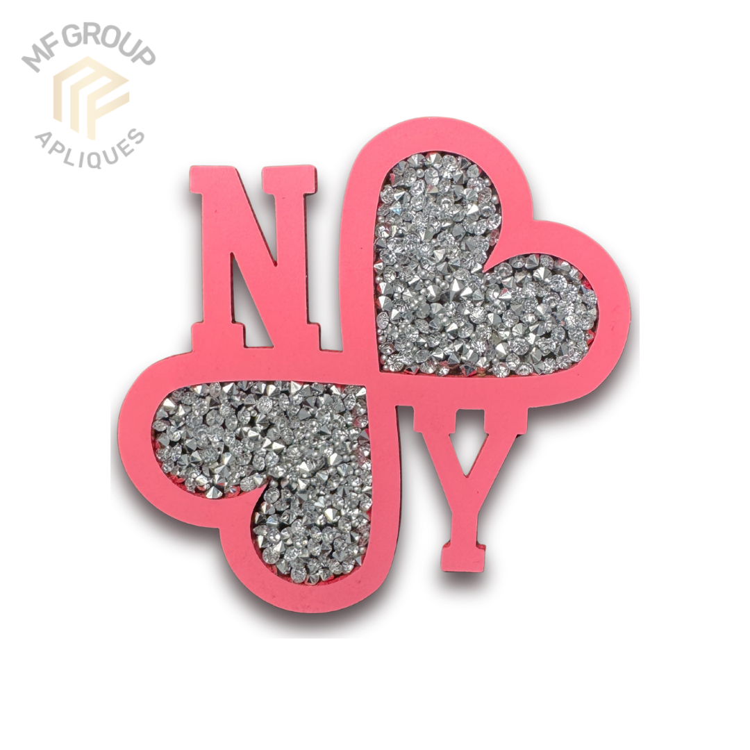 Trebol NY(New York) - Aplique Termo-adherible Strass