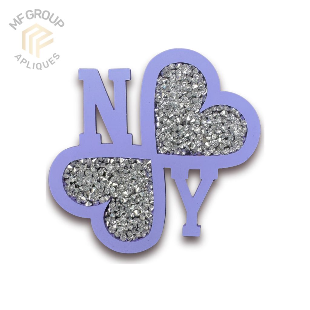 Trebol NY(New York) - Aplique Termo-adherible Strass