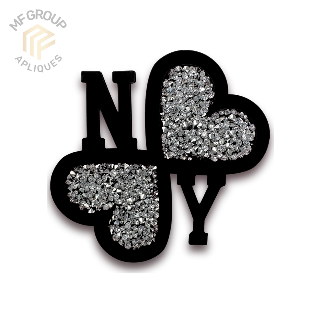 Trebol NY(New York) - Aplique Termo-adherible Strass