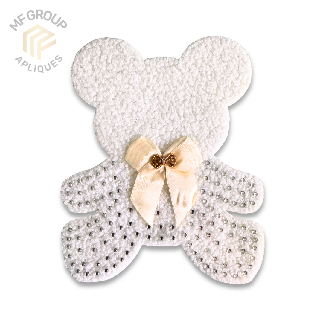 Oso con moño -  Aplique de oso Termo-adherible