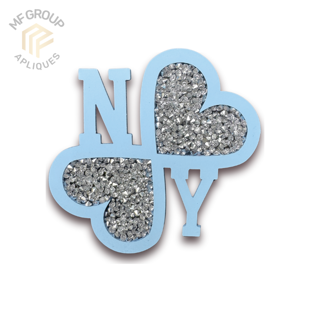Trebol NY(New York) - Aplique Termo-adherible Strass