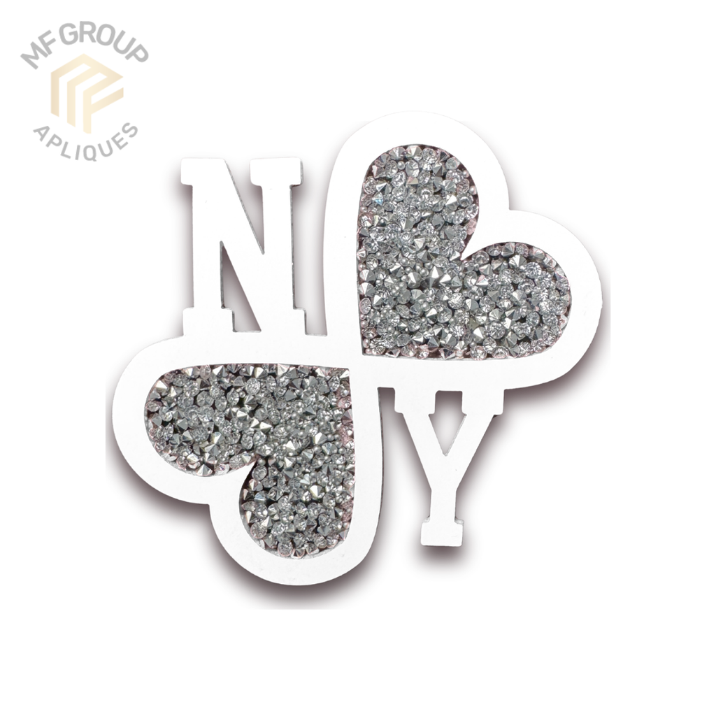 Trebol NY(New York) - Aplique Termo-adherible Strass