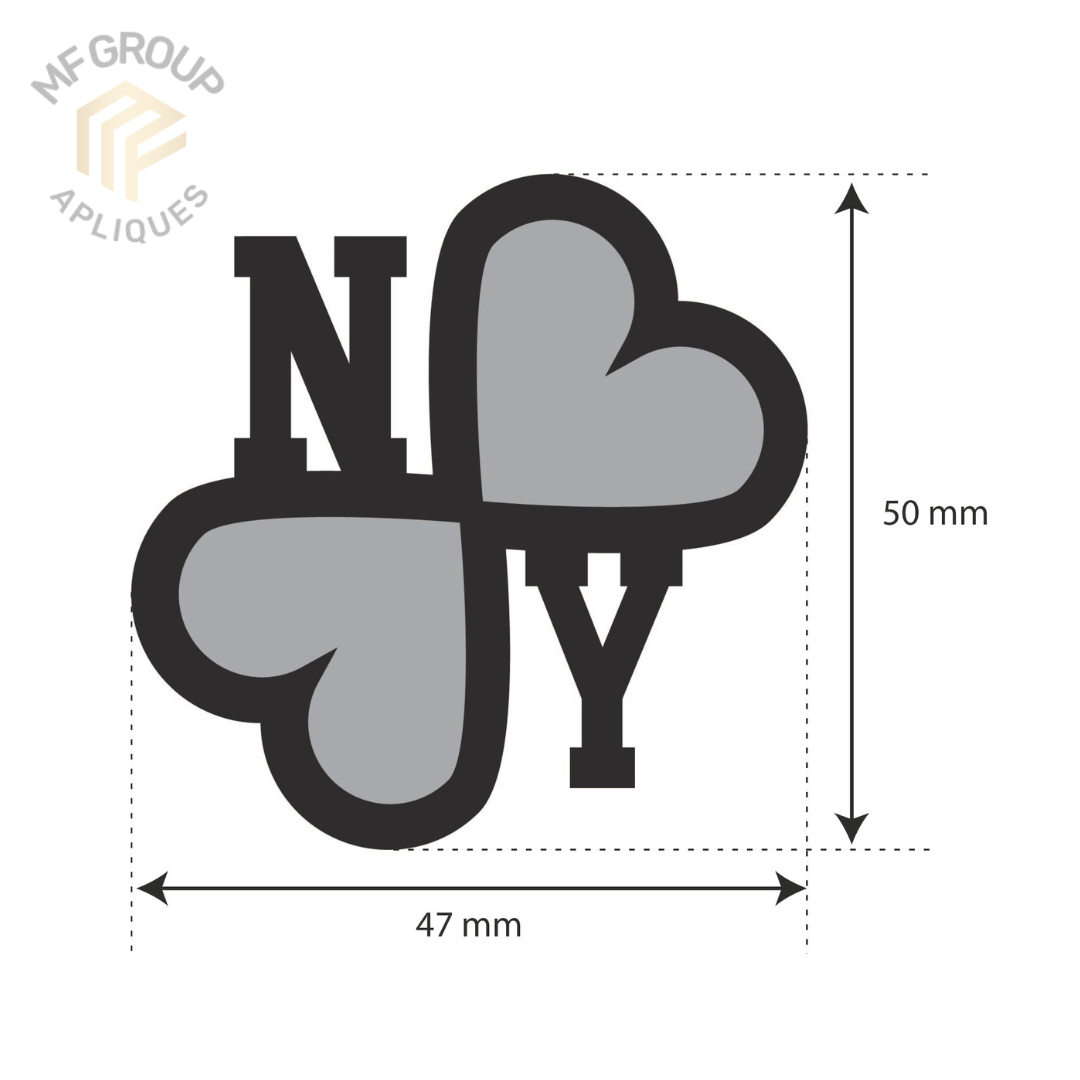 Trebol NY(New York) - Aplique Termo-adherible Strass