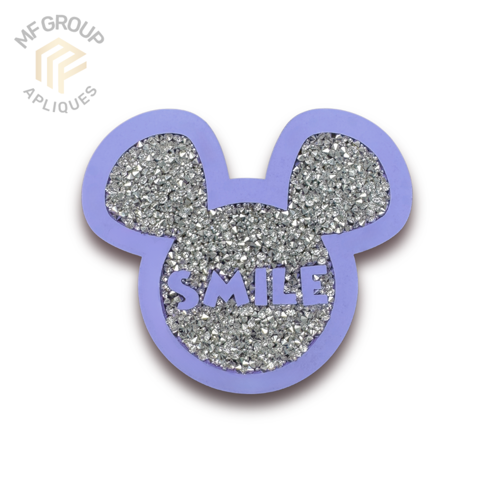 Ratón Smile - Aplique Termo-adherible Strass