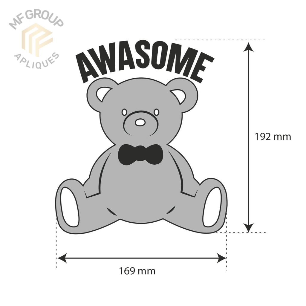 Oso Awasome - Aplique de oso Termo-adherible