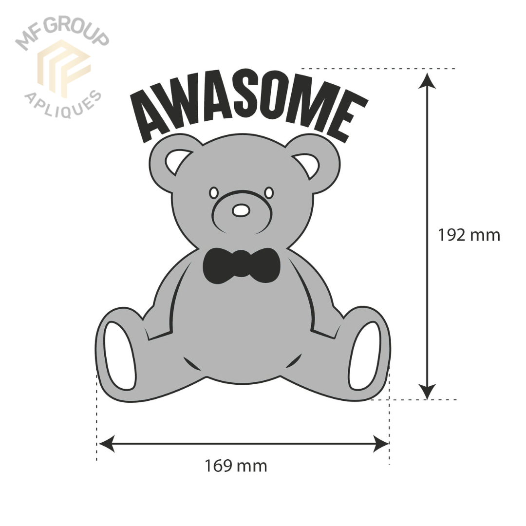 Oso Awasome - Aplique de oso Termo-adherible