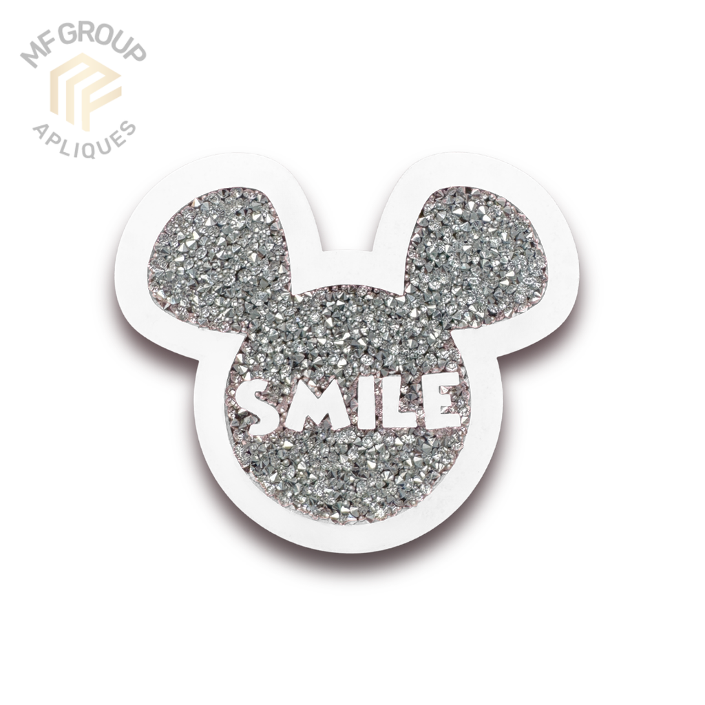 Ratón Smile - Aplique Termo-adherible Strass