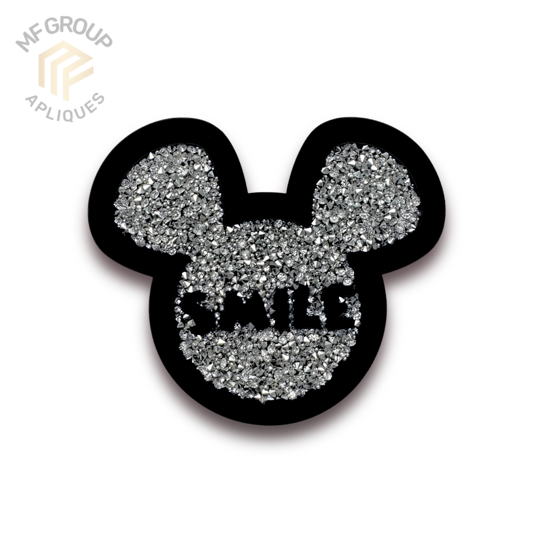 Ratón Smile - Aplique Termo-adherible Strass