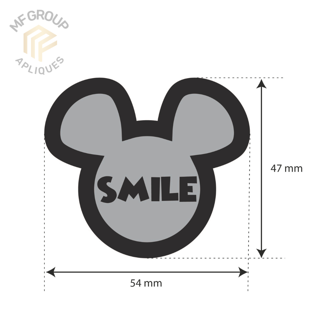 Ratón Smile - Aplique Termo-adherible Strass