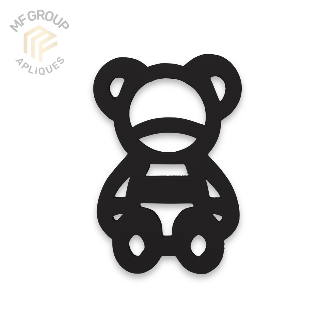 Oso en lineas - Aplique Termo-adherible Silicona