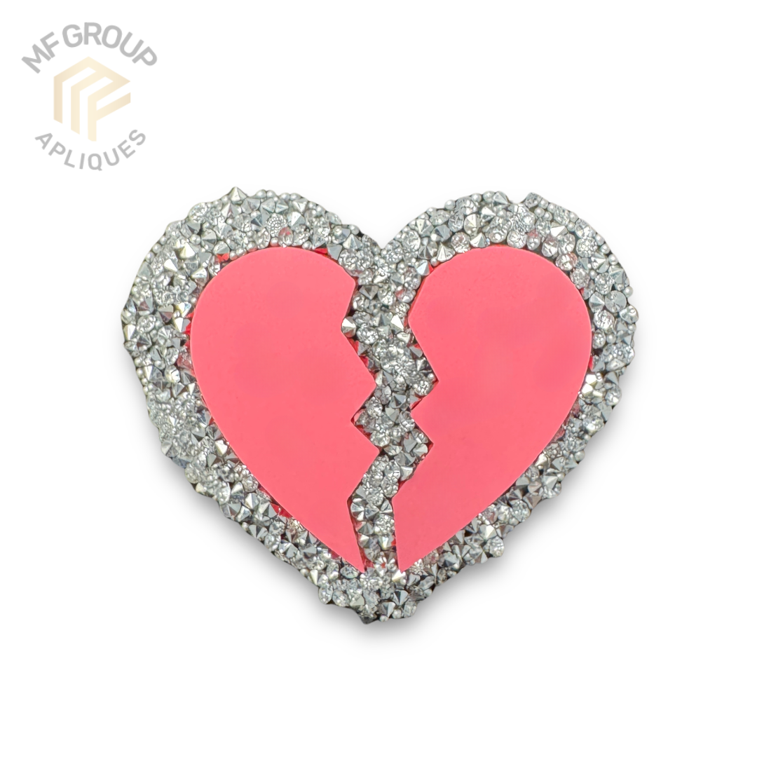 Corazón roto - Aplique Termo-adherible Strass