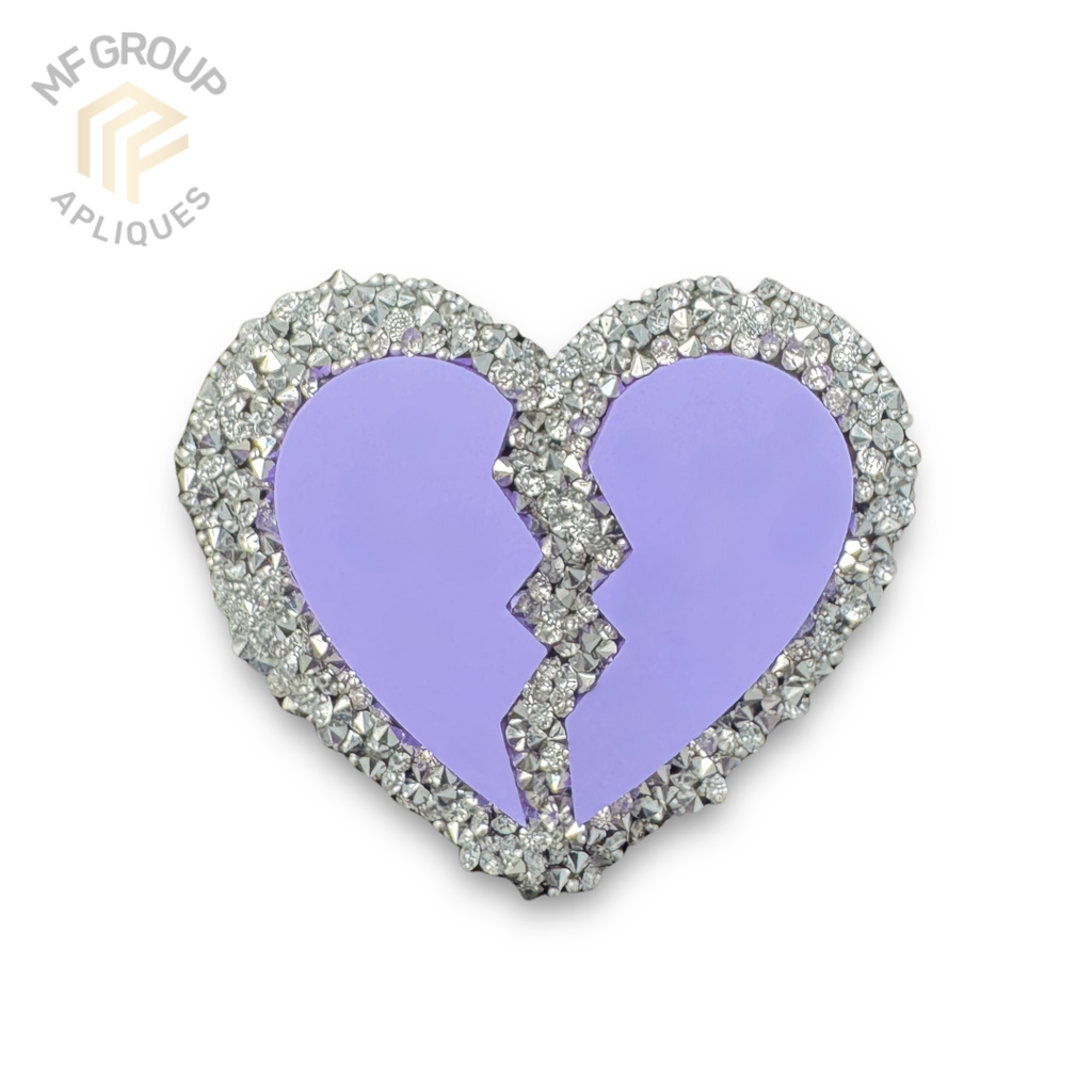 Corazón roto - Aplique Termo-adherible Strass