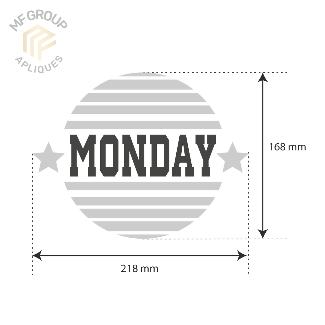 Monday - Aplique letrero Termo-adherible
