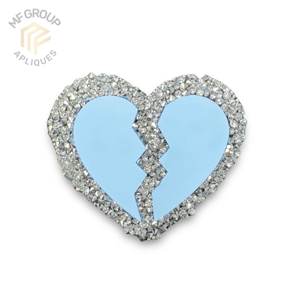 Corazón roto - Aplique Termo-adherible Strass