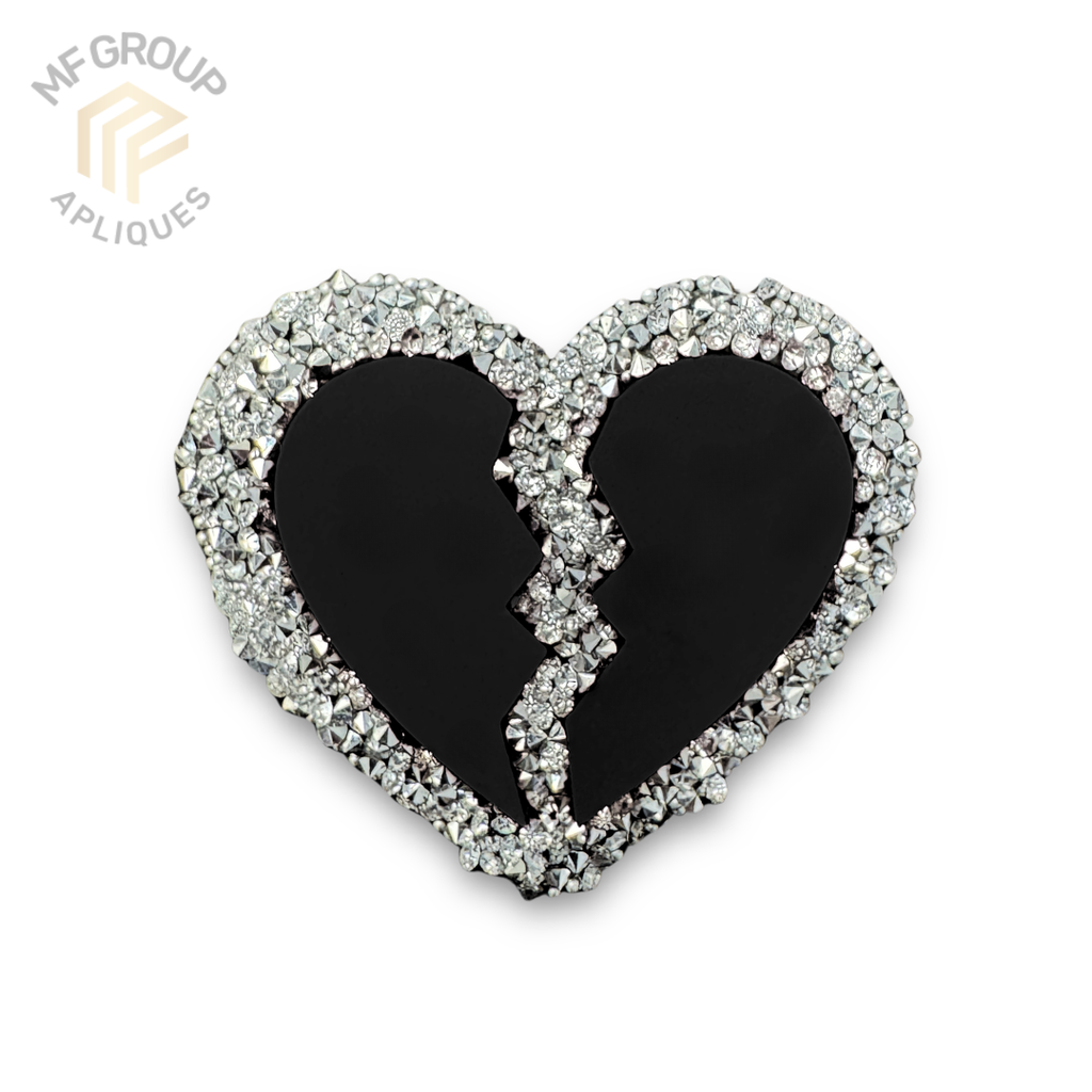 Corazón roto - Aplique Termo-adherible Strass
