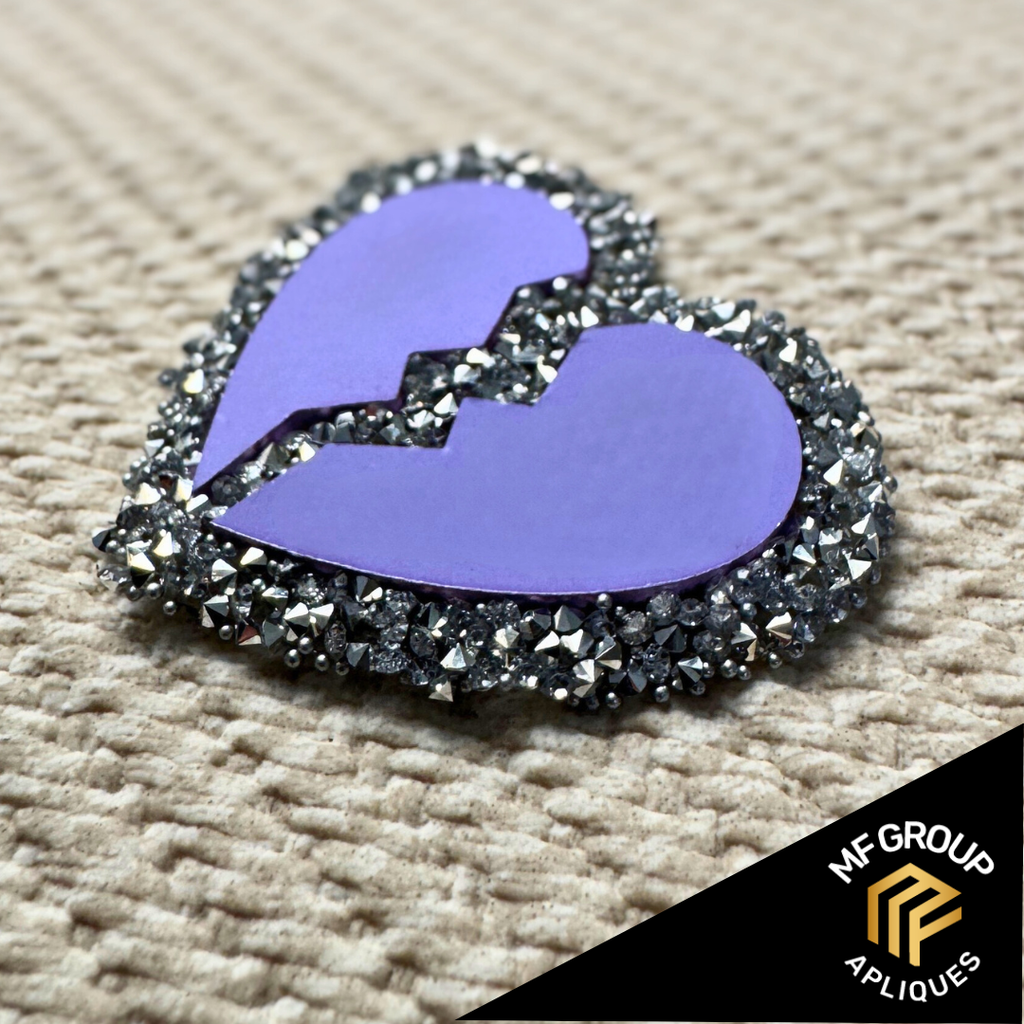 Corazón roto - Aplique Termo-adherible Strass