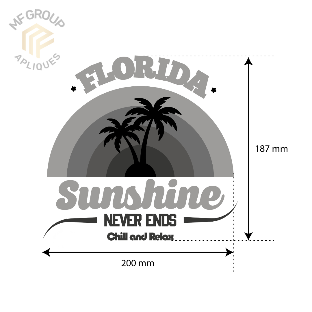 Florida Sunshine -  Aplique letrero Termo-adherible