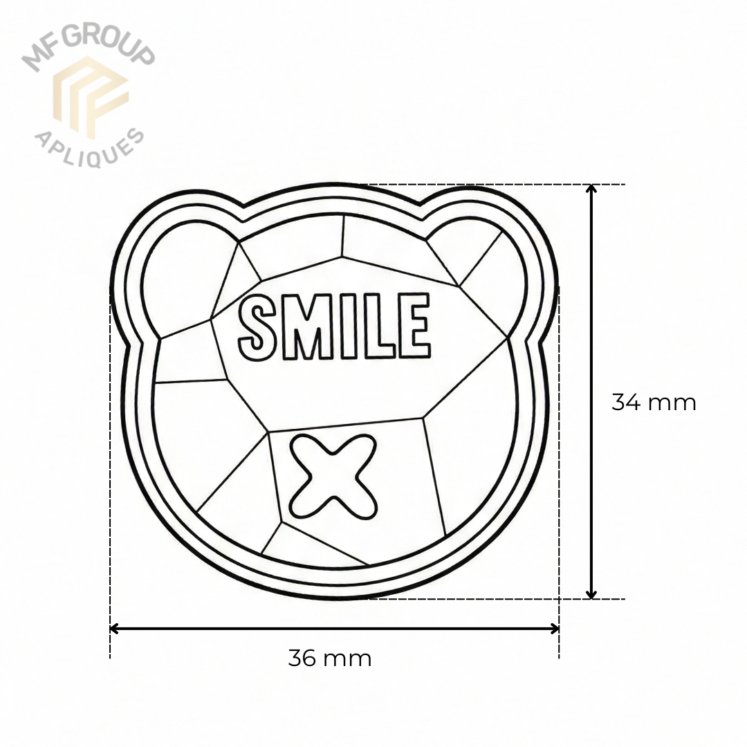 Oso Smile - Aplique Termo-adherible Silicona